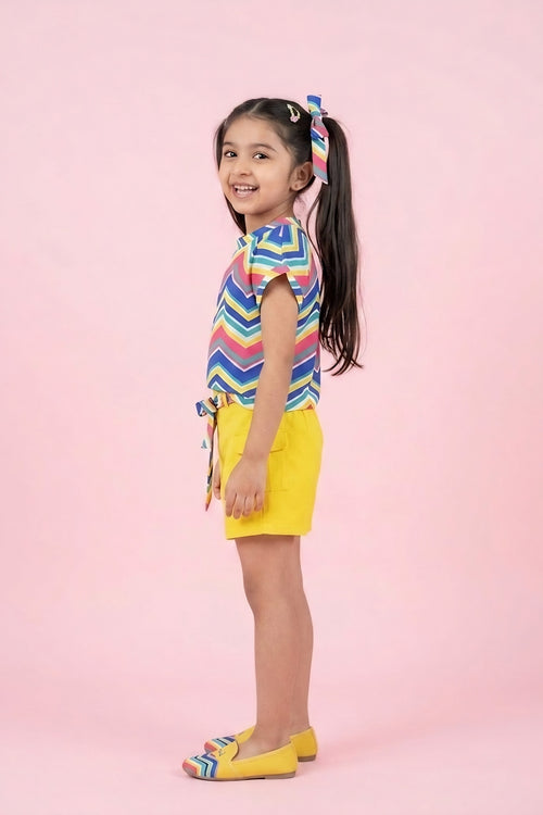 Barbie Multicolor Top & Shorts Set BASET302
