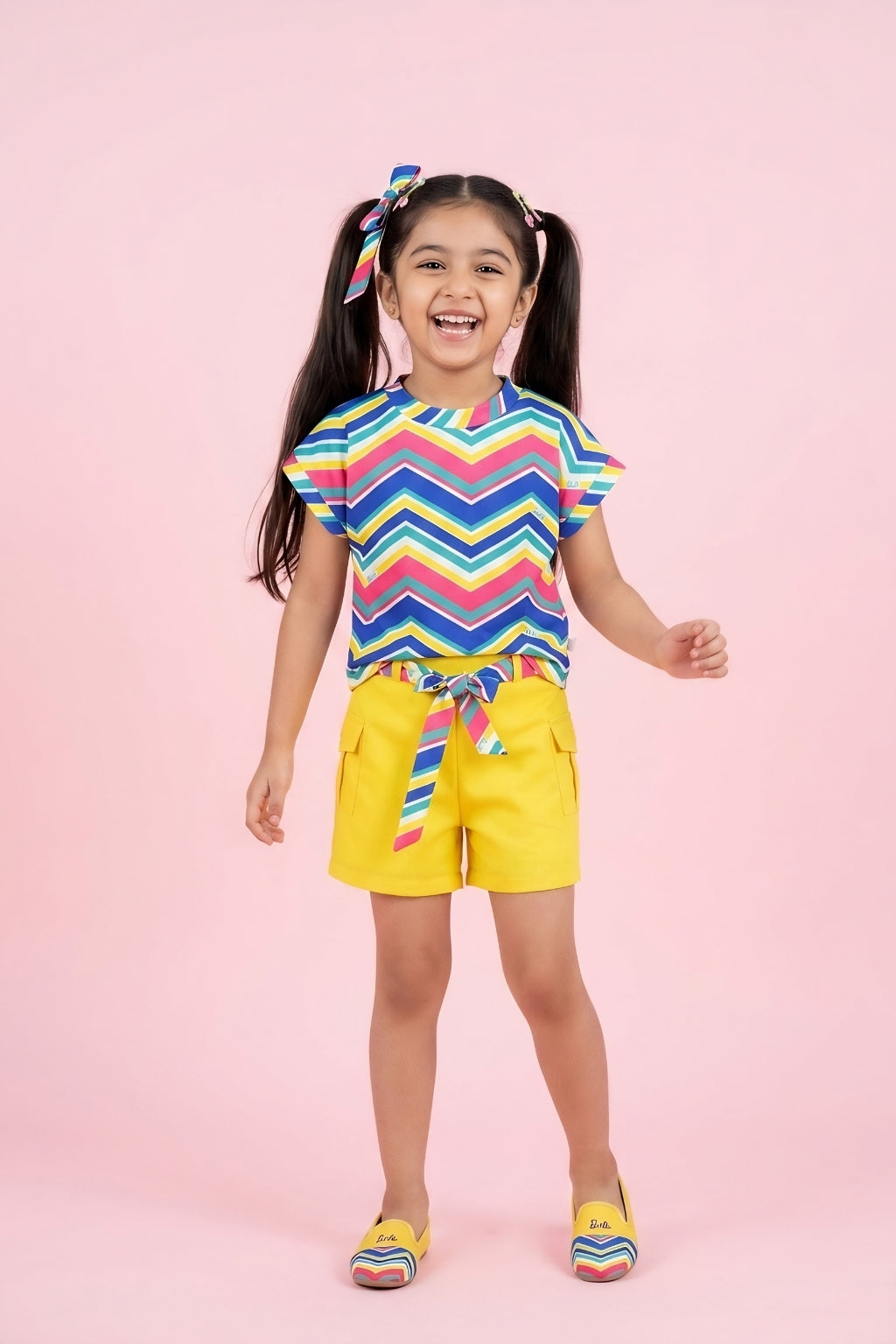 Barbie Multicolor Top & Shorts Set BASET302