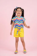 Barbie Multicolor Top & Shorts Set BASET302