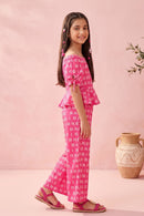 Barbie Hot Pink Printed Co-ord Set BASET305