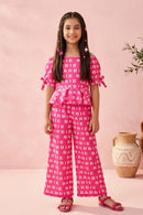 Barbie Hot Pink Printed Co-ord Set BASET305