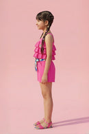 Barbie Ruffle Top & Shorts Set for Girls – Stylish Casual Wear