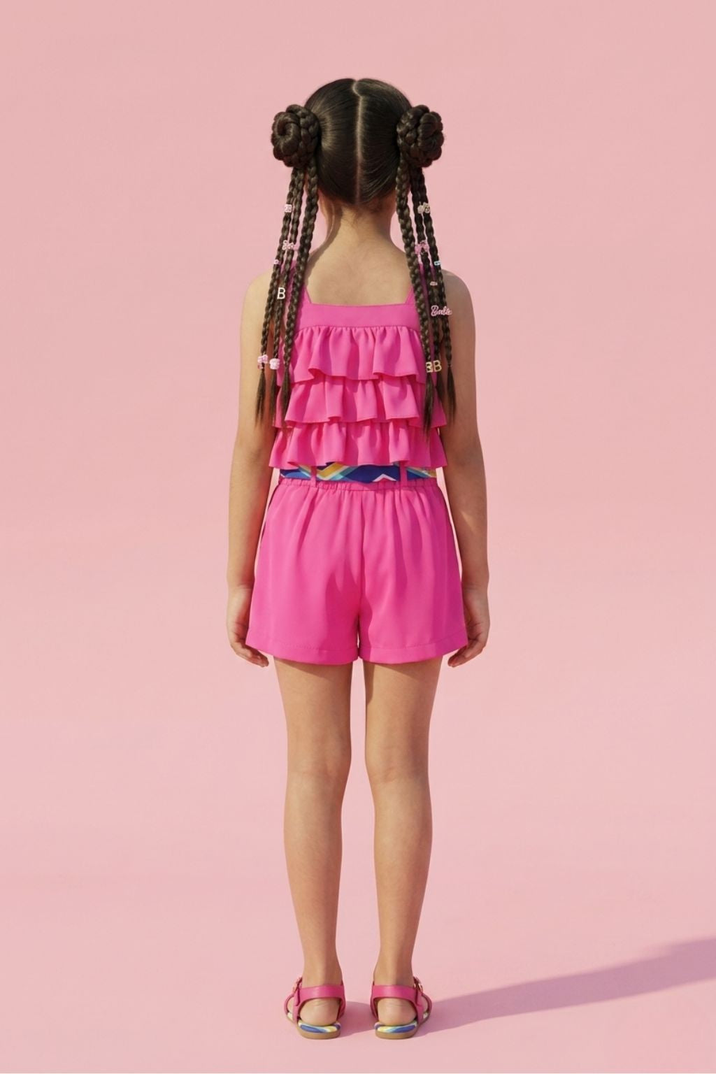 Barbie Ruffle Top & Shorts Set for Girls – Stylish Casual Wear