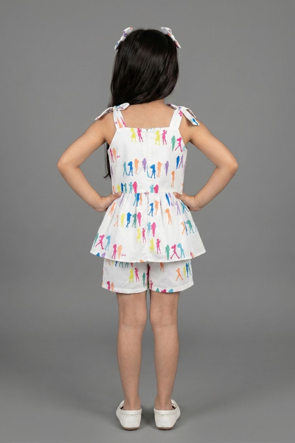 White Printed Peplum Co-ord Set BASET310