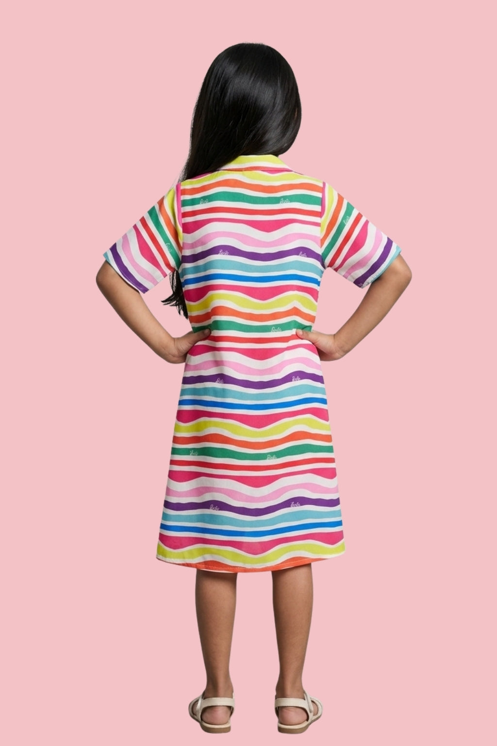 Orange Barbie Co-ord Set with Striped Shrug BASET321