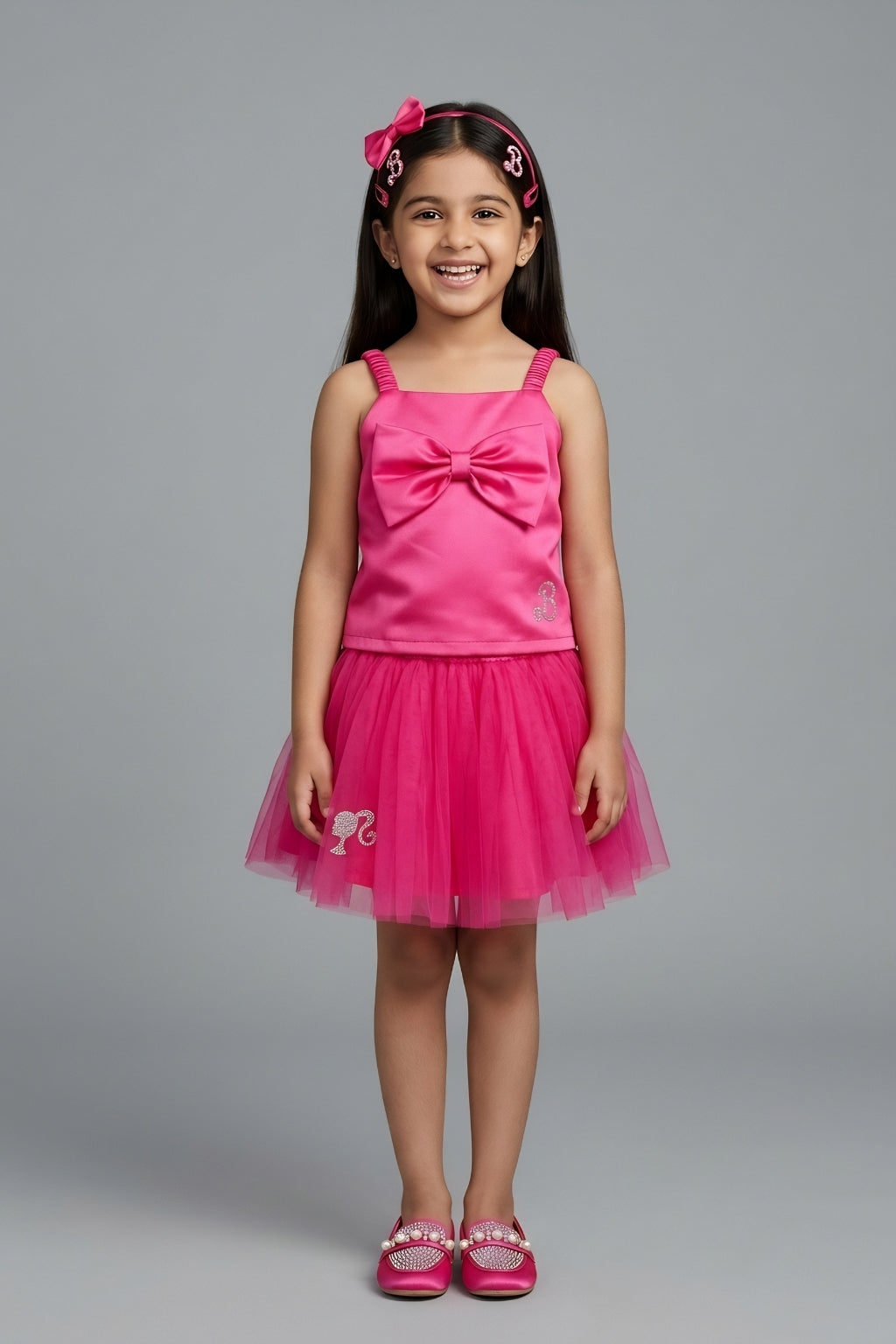 Barbie Hot Pink Net Dress BASET322