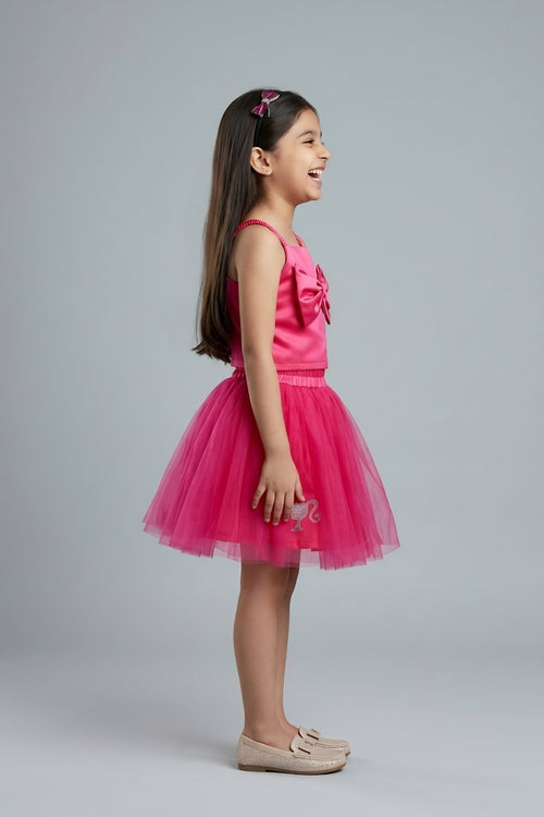 Barbie Hot Pink Net Dress BASET322