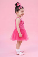 Barbie Hot Pink Net Dress with Bow BASET322