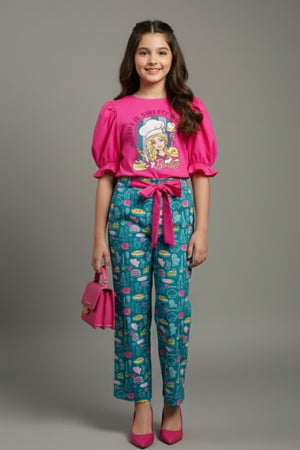 Girls Barbie Graphic Top & Pants Set BASET343