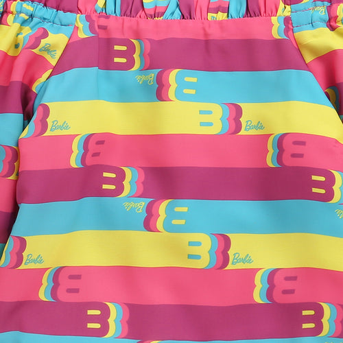 Rainbow Stripe Top & Aqua Pants Set BASET346