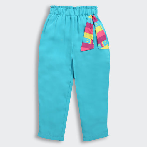 Rainbow Stripe Top & Aqua Pants Set BASET346