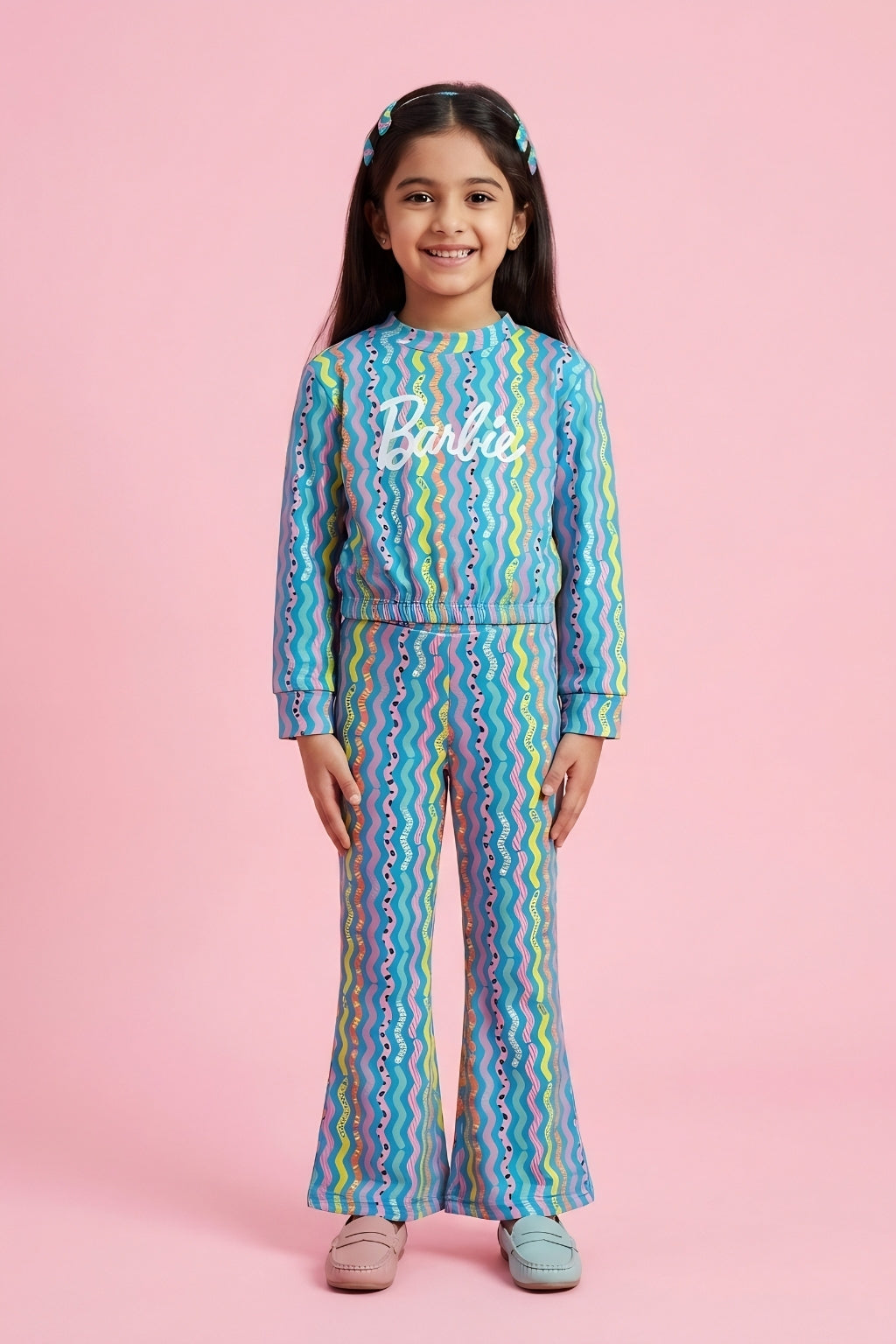 Barbie Rainbow Print Girls Pant Set BASET347