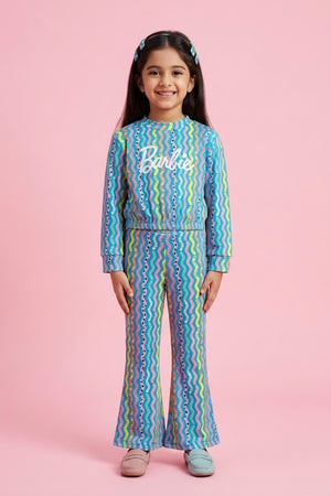 Barbie Rainbow Print Girls Pant Set BASET347