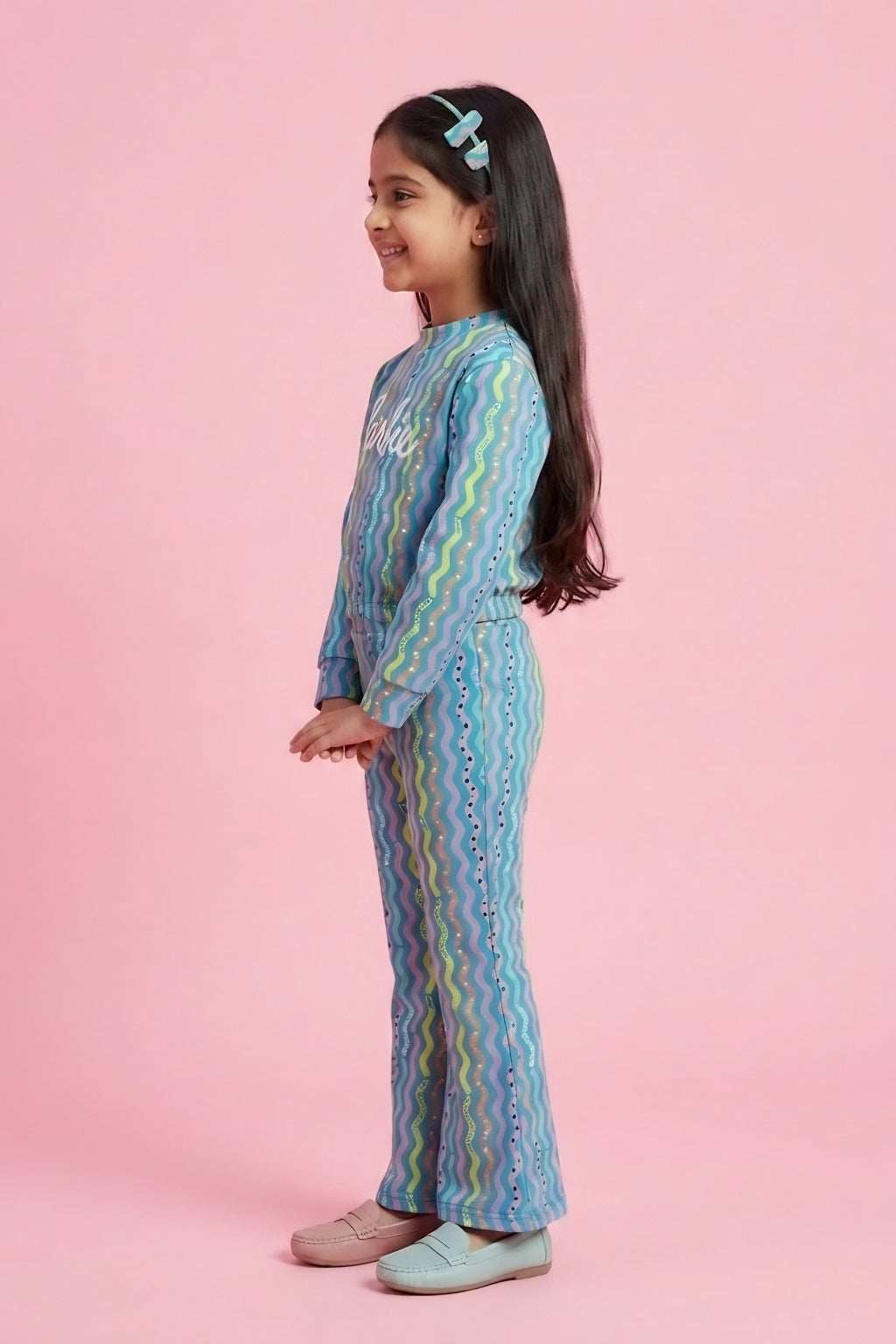 Barbie Rainbow Print Girls Pant Set BASET347