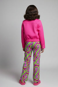 Barbie Girl Girls Co Ord Set Pink Printed Cotton Casual Wear