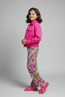 Barbie Girl Girls Co Ord Set Pink Printed Cotton Casual Wear