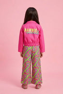 Barbie Pink Printed Cotton Casual Co Ord Set BASET352