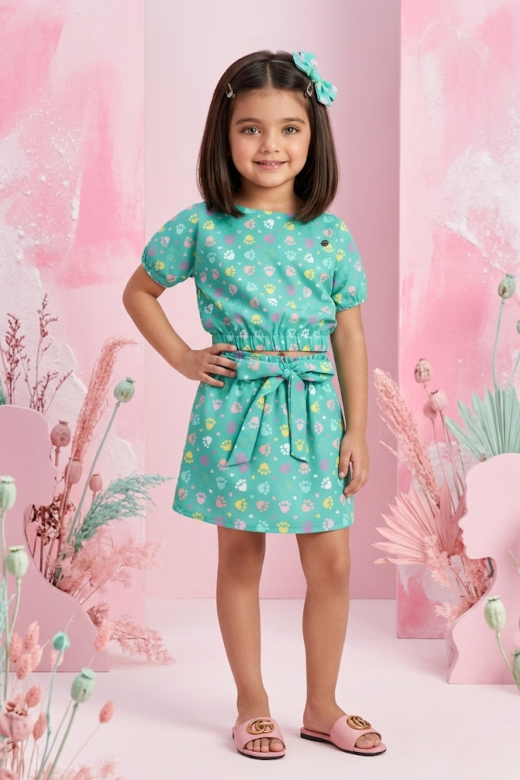Mint Polka Co-ord Set BASET359