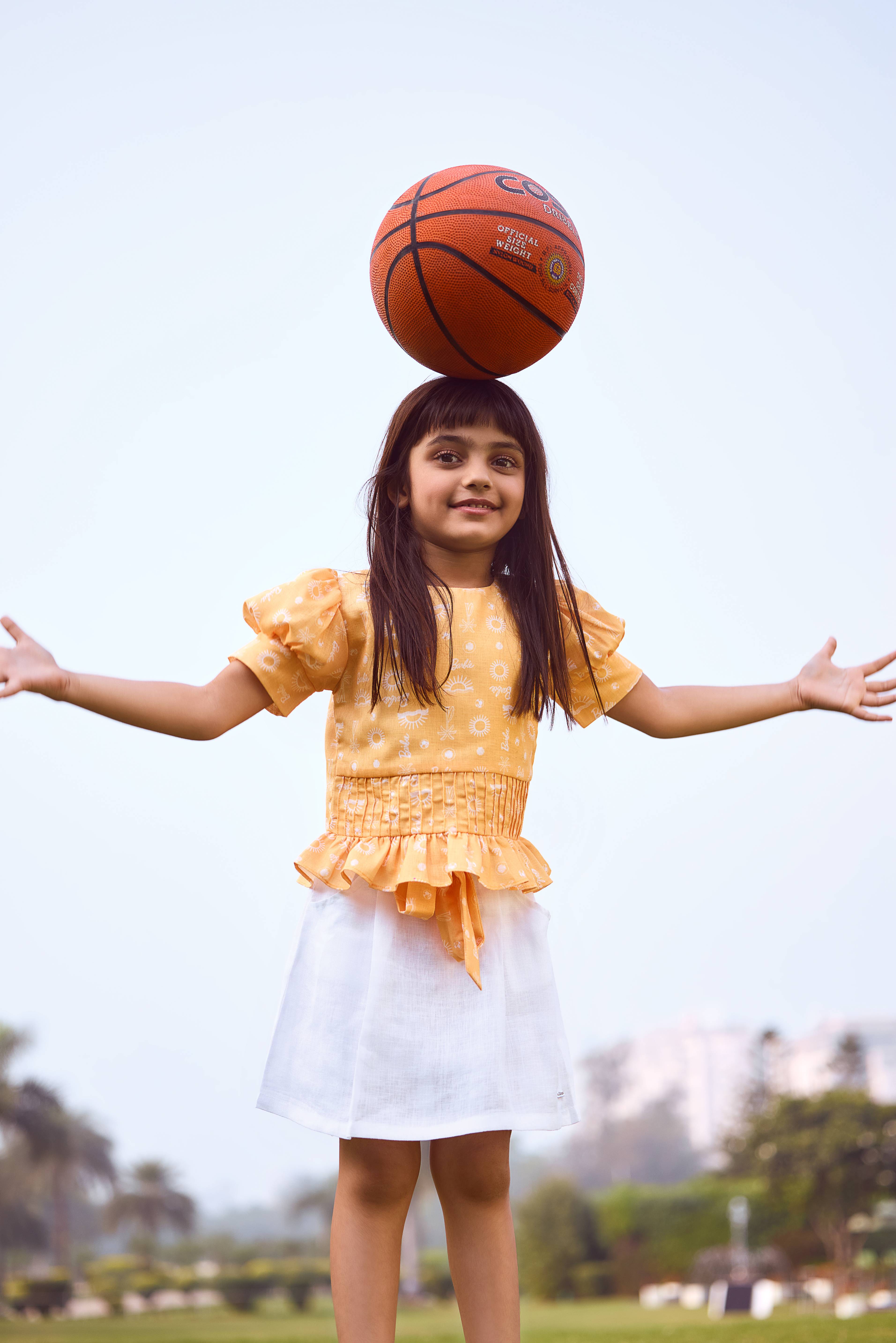 Mustard & White Lace Co-ord Set – Elegant Summer Look