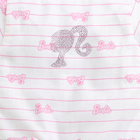 White Barbie Print Co-ord Set – Lounge & Travel Wear