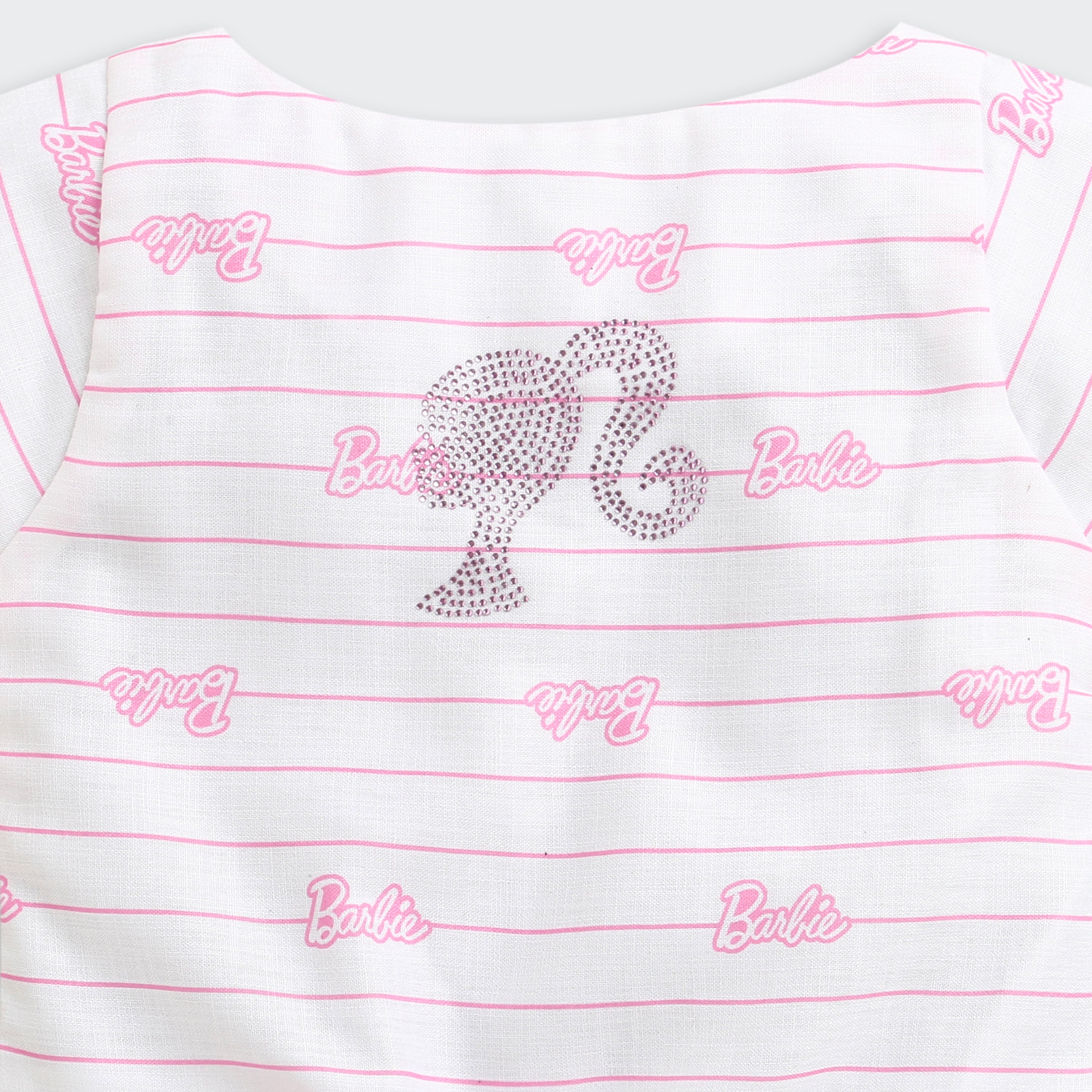 White Barbie Print Co-ord Set – Lounge & Travel Wear