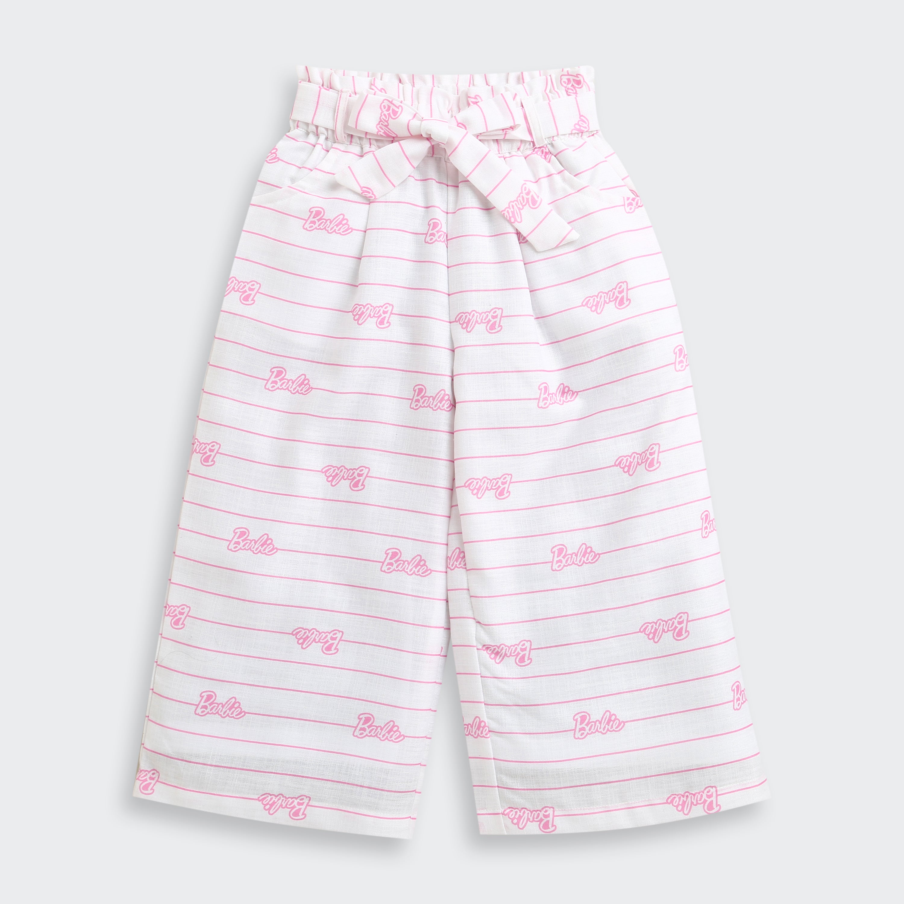 White Barbie Print Co-ord Set – Lounge & Travel Wear