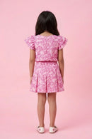 Barbie Pink Flutter-Sleeve Dress BASET380