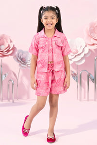 Pink Printed Shirt Co-ord Set BASET389