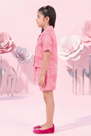 Pink Printed Shirt Co-ord Set BASET389