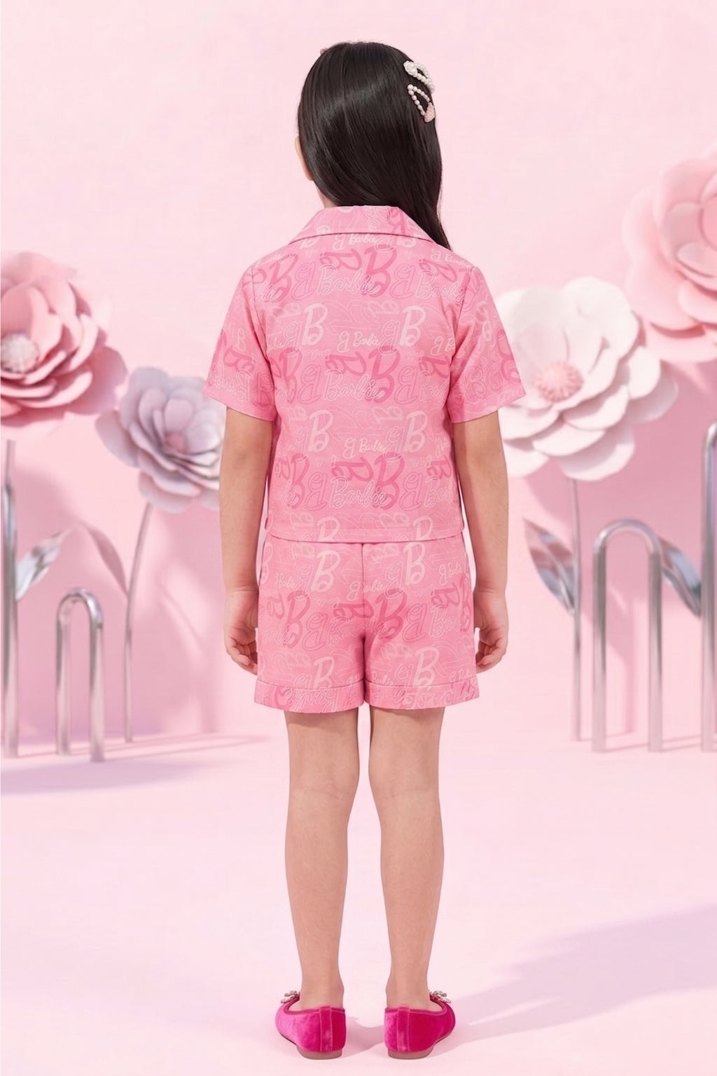 Pink Printed Shirt Co-ord Set BASET389