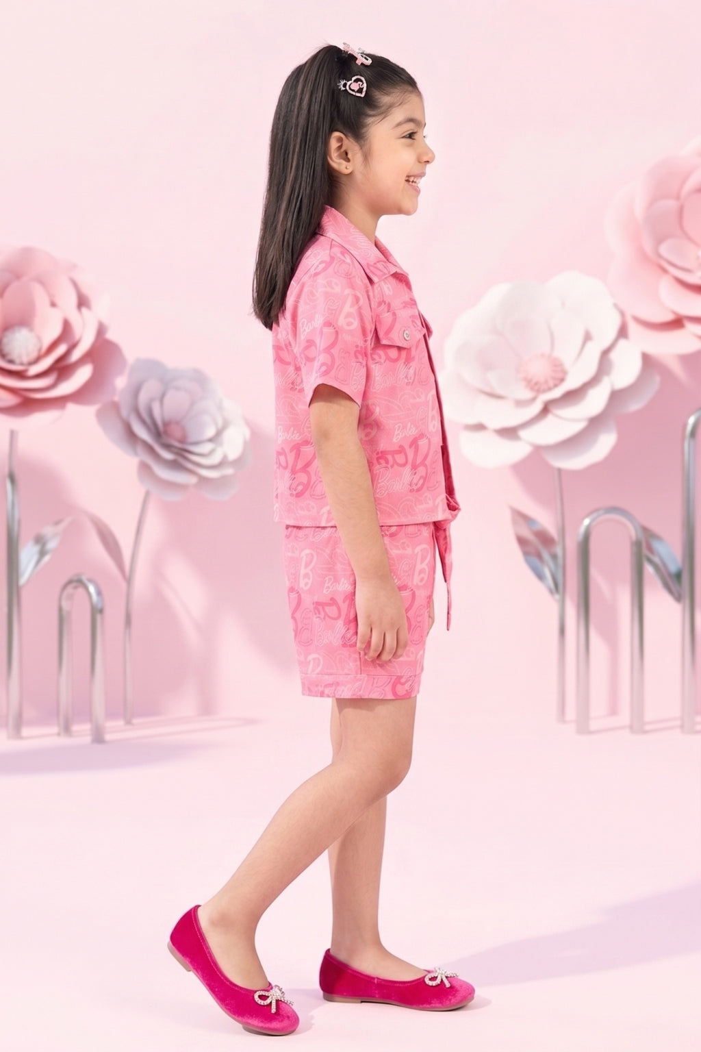 Pink Printed Shirt Co-ord Set BASET389