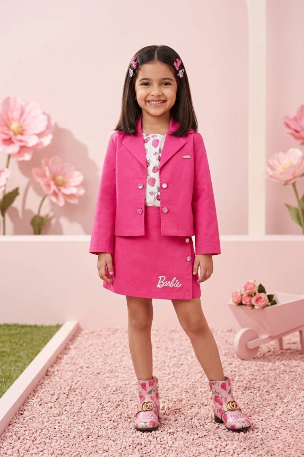 Barbie Hot Pink Blazer & Skirt Set BASET414