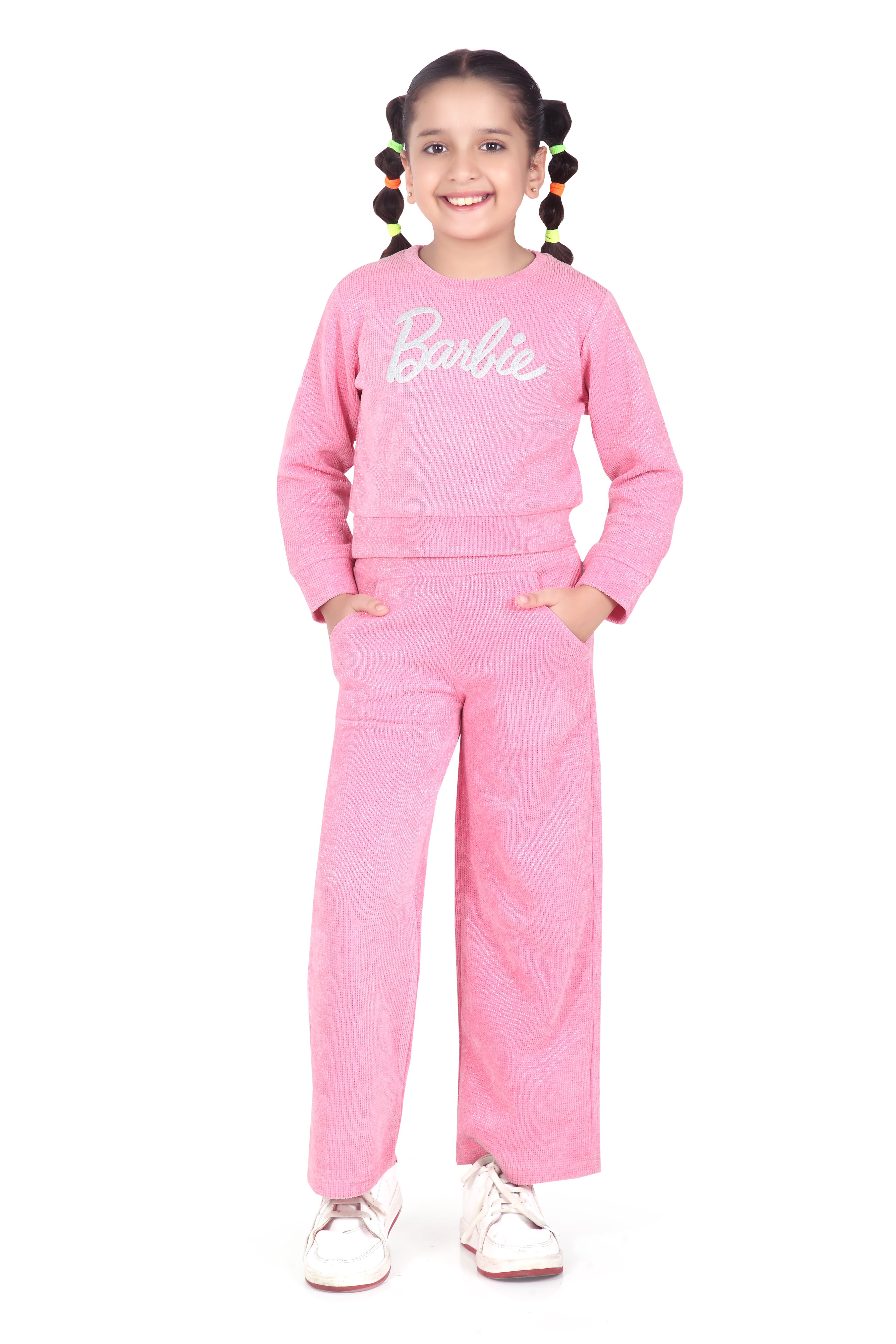Barbie Girls Pink Co-ord Set – Stylish Winter Casual Wear