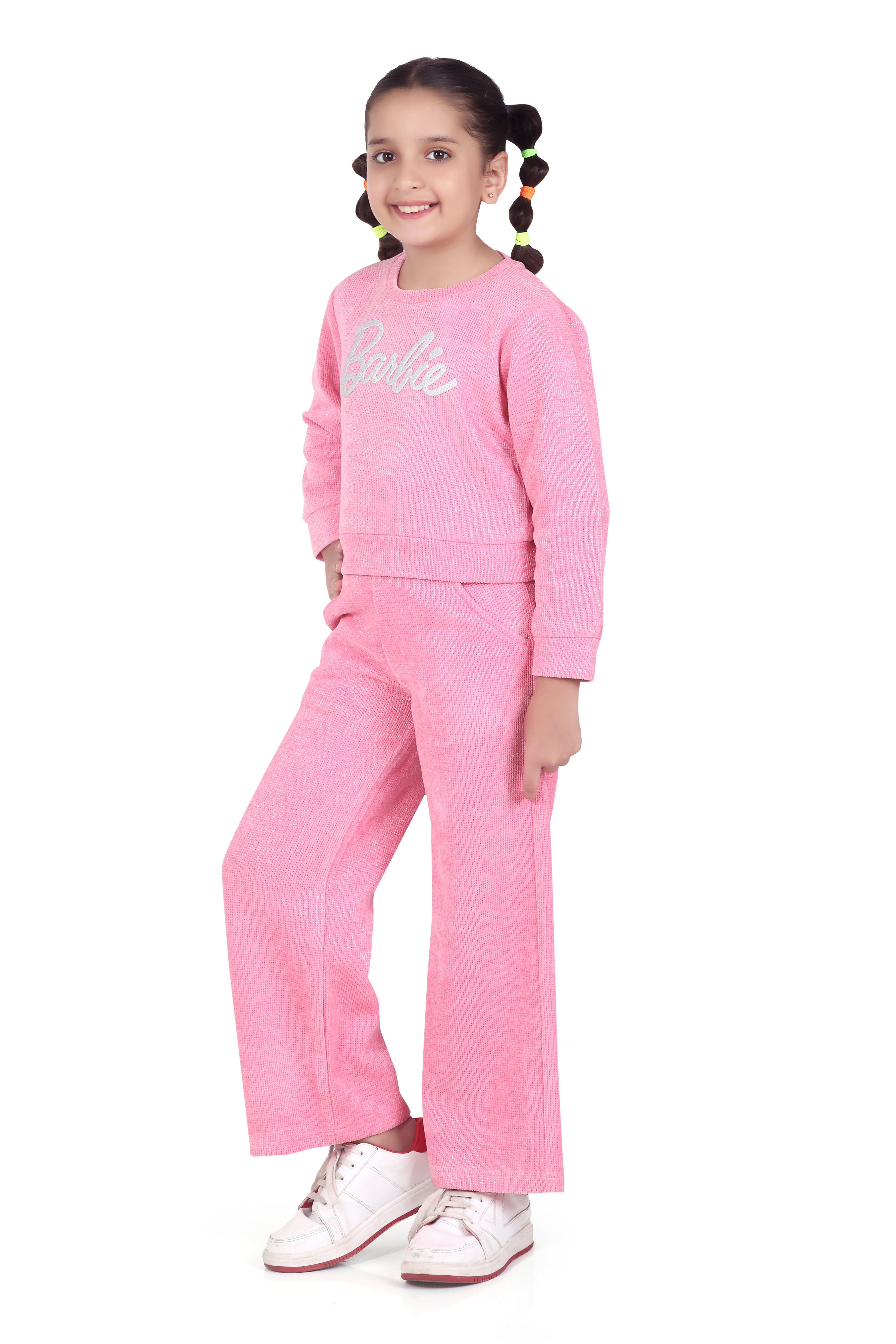 Barbie Girls Pink Co-ord Set – Stylish Winter Casual Wear