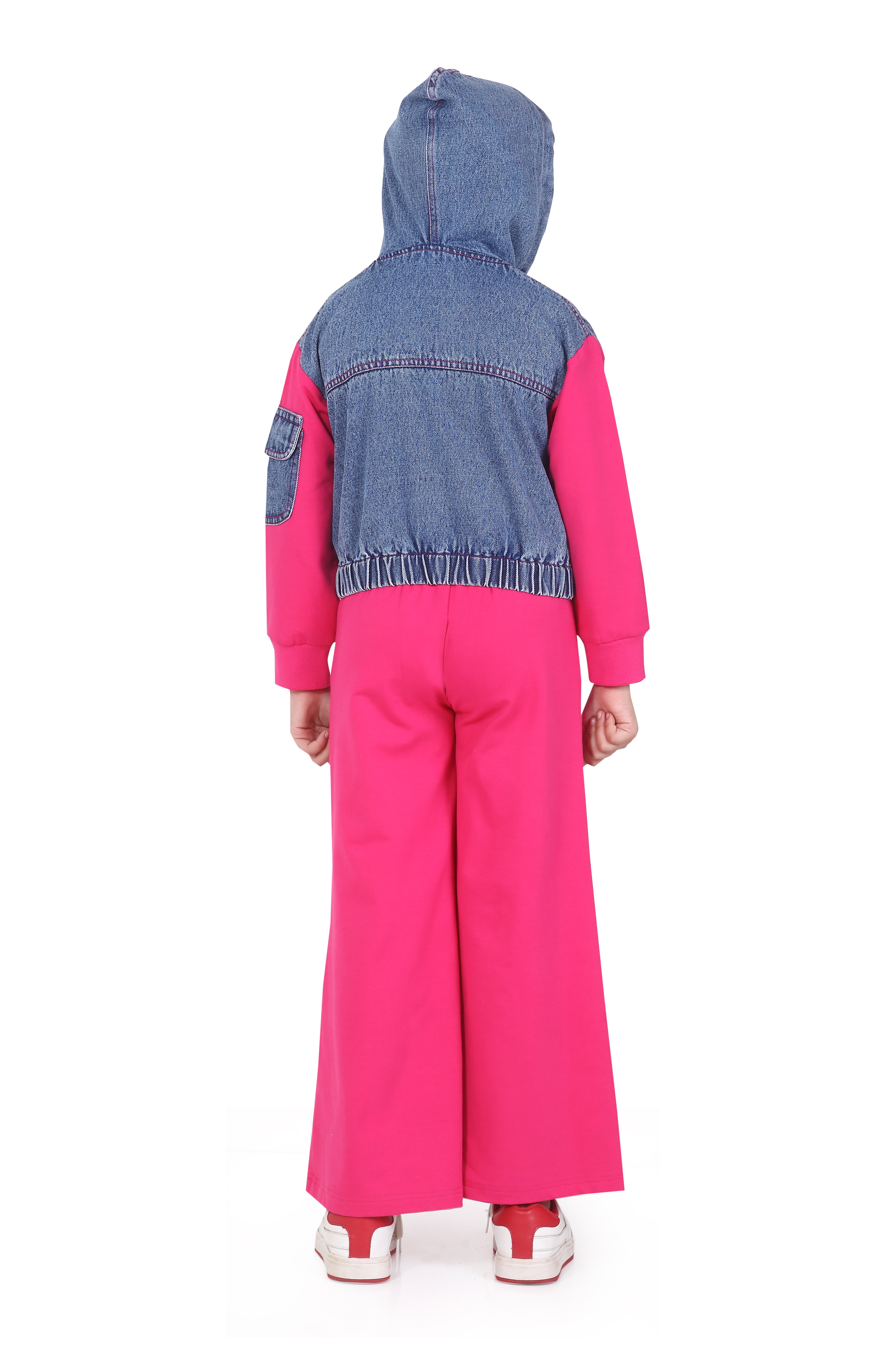 Barbie Girls Hot Pink Denim Hoodie Co-ord Set – Trendy Kids Wear
