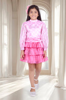 Barbie Girls Pink Layered Party Dress – Premium Kidswear India