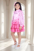 Barbie Girls Pink Layered Party Dress – Premium Kidswear India