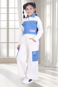 Barbie Girls Off-White Denim Patch Co-ord Set – Trendy Kids Wear