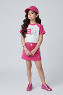 Barbie Girls Pink Crop Top & Skirt Set BASET492