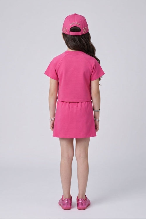 Barbie Girls Pink Crop Top & Skirt Set BASET492