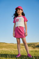 Barbie Girls Pink Crop Top & Skirt Set BASET492