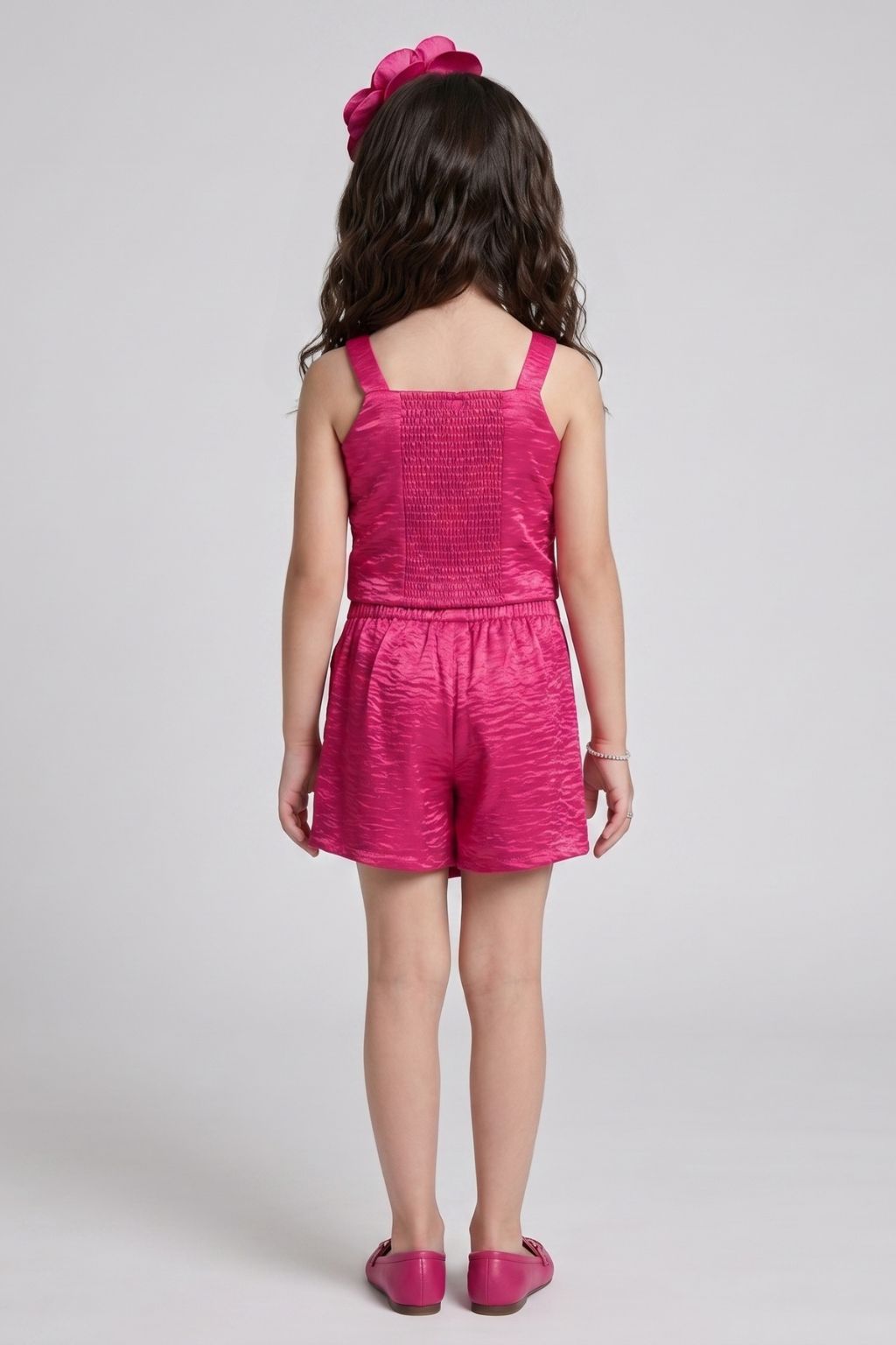Barbie Girls Hot Pink Textured Co-ord Set with Wrap Skort BASET517