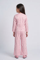 Barbie Light Pink Shimmer Jacket & Wide-Leg Pants Co-ord Set BASET580