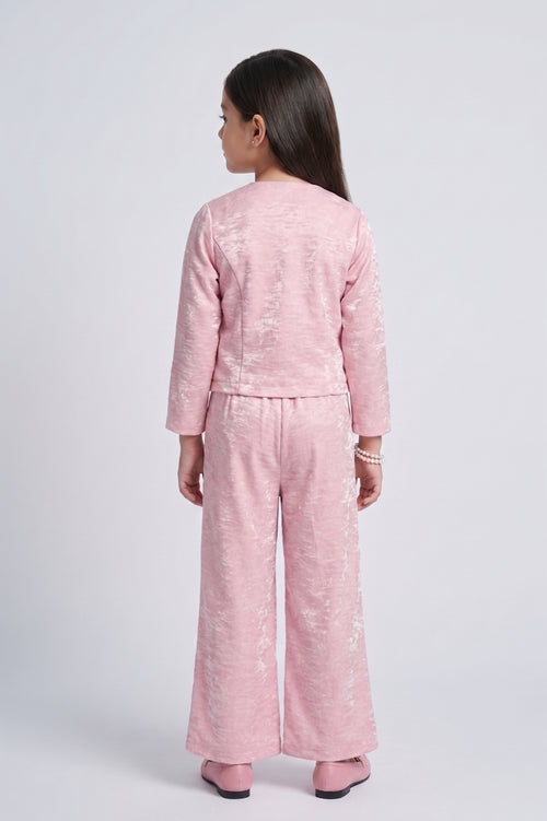 Barbie Light Pink Shimmer Jacket & Wide-Leg Pants Co-ord Set BASET580