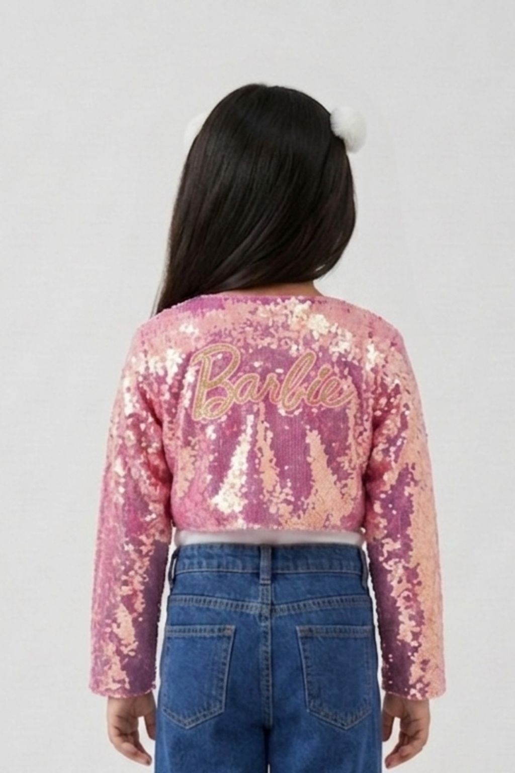 Sparkly Party Layer Pink Sequin Crop Shrug BASH101