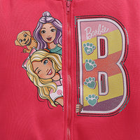 Red Barbie Hoodie for Girls – Warm Graphic Winter Style