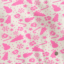 Tiny Girl Cream & Pink Christmas Print Sweatshirt for Girls | Soft Winter Wear | Kids Cozy Fleece Top | Tiny Girl India