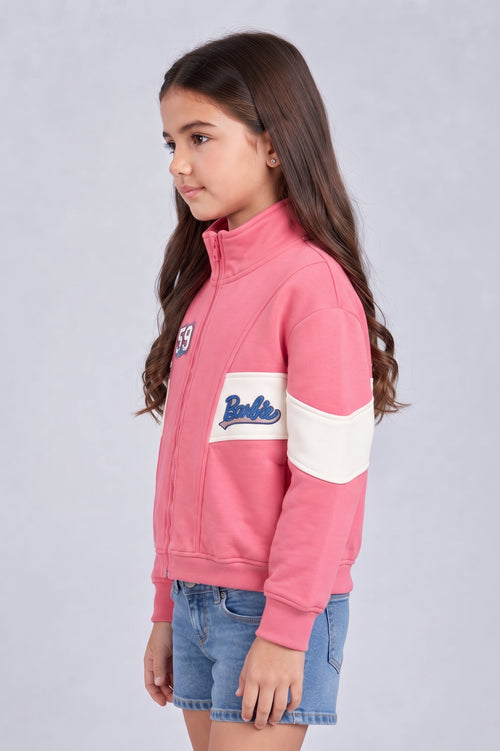 Barbie Pink Colourblock Zip-Up Jacket BASS3065