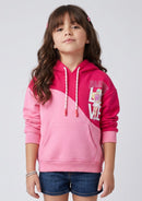 Hot Pink Barbie Colourblock Pullover Hoodie BASS3072