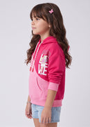 Hot Pink Barbie Colourblock Pullover Hoodie BASS3072